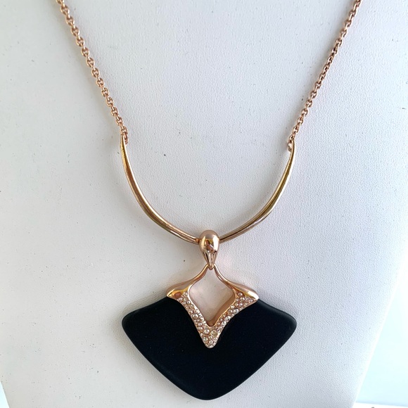 Alexis Bittar Art Deco Black Rose Gold Pendant - Picture 5 of 9
